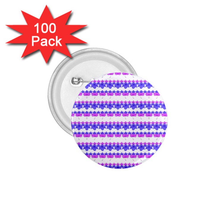 Floral Stripes Pattern 1.75  Buttons (100 pack) 