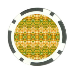 Boho Stylized Floral Stripes Poker Chip Card Guards by dflcprints