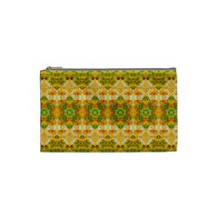 Boho Stylized Floral Stripes Cosmetic Bag (small)  by dflcprints