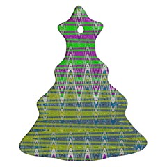 Colorful Zigzag Pattern Christmas Tree Ornament (2 Sides) by BrightVibesDesign