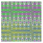 Colorful Zigzag Pattern Large Satin Scarf (Square) Front