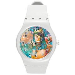 Star Illumination Round Plastic Sport Watch (m) by icarusismartdesigns