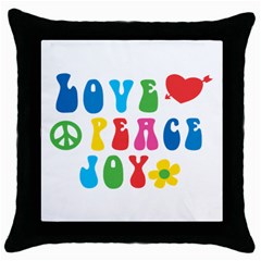 Love Peace And Joy  Throw Pillow Case (black)