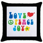 Love Peace And Joy  Throw Pillow Case (Black) Front