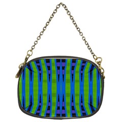 Blue Green Geometric Chain Purses (two Sides) 