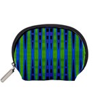 Blue Green Geometric Accessory Pouches (Small)  Front