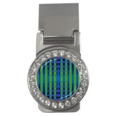 Blue Green Geometric Money Clips (cz) 