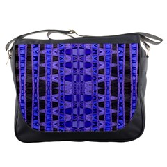 Blue Black Geometric Pattern Messenger Bags