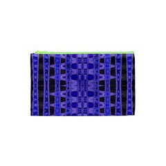 Blue Black Geometric Pattern Cosmetic Bag (xs)