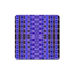 Blue Black Geometric Pattern Square Magnet