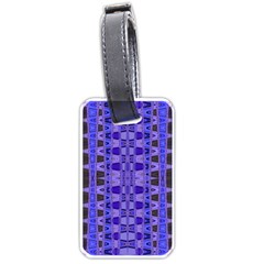 Blue Black Geometric Pattern Luggage Tags (one Side) 