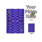 Blue Black Geometric Pattern Playing Cards 54 (Mini)  Front - ClubK