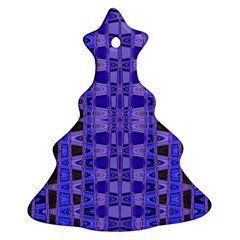 Blue Black Geometric Pattern Ornament (christmas Tree)