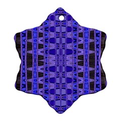 Blue Black Geometric Pattern Snowflake Ornament (2-side)