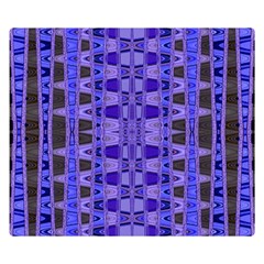 Blue Black Geometric Pattern Double Sided Flano Blanket (small) 