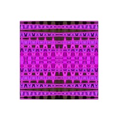 Bright Pink Black Geometric Pattern Satin Bandana Scarf