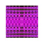 Bright Pink Black Geometric Pattern Small Satin Scarf (Square) Front