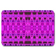 Bright Pink Black Geometric Pattern Large Doormat 