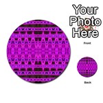 Bright Pink Black Geometric Pattern Multi-purpose Cards (Round)  Front 16