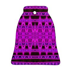 Bright Pink Black Geometric Pattern Bell Ornament (2 Sides)