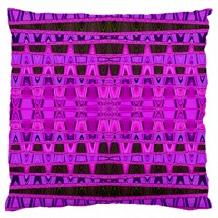 Bright Pink Black Geometric Pattern Large Cushion Case (one Side)