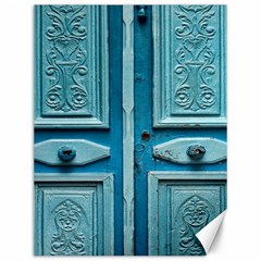 Turquoise Oriental Old Door Canvas 12  X 16   by TastefulDesigns