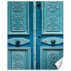 Turquoise Oriental Old Door Canvas 16  X 20   by TastefulDesigns