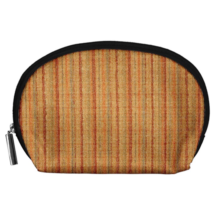 Elegant Striped linen texture Accessory Pouches (Large) 