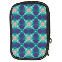 Blue Stars Pattern                  			compact Camera Leather Case by LalyLauraFLM