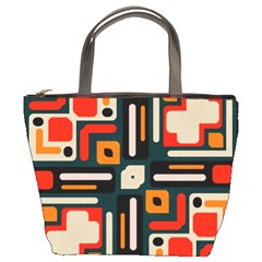 Shapes In Retro Colors Texture                   	bucket Bag by LalyLauraFLM