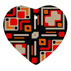 Shapes In Retro Colors Texture                   			ornament (heart) by LalyLauraFLM