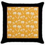 Summer Palm Tree Pattern Throw Pillow Case (Black) Front