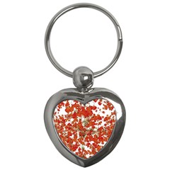 Vivid Floral Collage Key Chains (heart)  by dflcprints