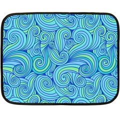 Abstract Blue Wave Pattern Fleece Blanket (mini) by TastefulDesigns