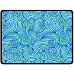 Abstract Blue Wave Pattern Fleece Blanket (Large)  80 x60  Blanket Front