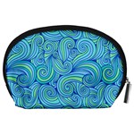 Abstract Blue Wave Pattern Accessory Pouches (Large)  Back