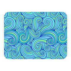 Abstract Blue Wave Pattern Double Sided Flano Blanket (mini)  by TastefulDesigns