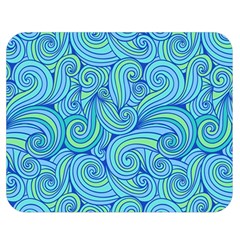 Abstract Blue Wave Pattern Double Sided Flano Blanket (medium)  by TastefulDesigns