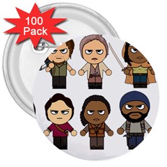 The Walking Dead   Main Characters Chibi   Amc Walking Dead   Manga Dead 3  Buttons (100 pack) 