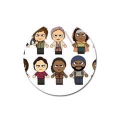 The Walking Dead   Main Characters Chibi   Amc Walking Dead   Manga Dead Magnet 3  (round) by PTsImaginarium