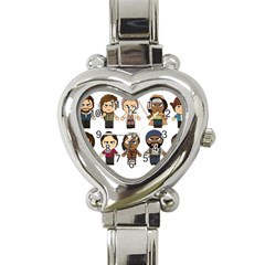 The Walking Dead   Main Characters Chibi   Amc Walking Dead   Manga Dead Heart Italian Charm Watch