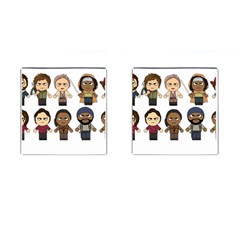 The Walking Dead   Main Characters Chibi   Amc Walking Dead   Manga Dead Cufflinks (Square)