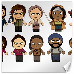 The Walking Dead   Main Characters Chibi   Amc Walking Dead   Manga Dead Canvas 16  X 16  