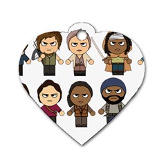 The Walking Dead   Main Characters Chibi   Amc Walking Dead   Manga Dead Dog Tag Heart (One Side)