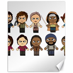 The Walking Dead   Main Characters Chibi   Amc Walking Dead   Manga Dead Canvas 11  X 14   by PTsImaginarium