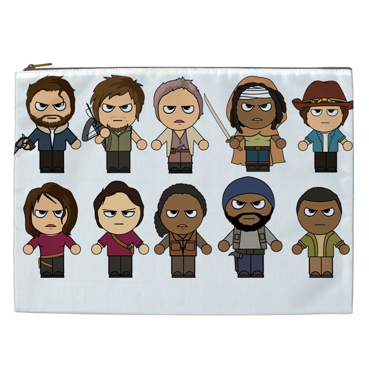 The Walking Dead   Main Characters Chibi   Amc Walking Dead   Manga Dead Cosmetic Bag (XXL) 