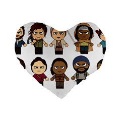 The Walking Dead   Main Characters Chibi   Amc Walking Dead   Manga Dead Standard 16  Premium Heart Shape Cushions