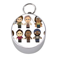 The Walking Dead   Main Characters Chibi   Amc Walking Dead   Manga Dead Mini Silver Compasses by PTsImaginarium