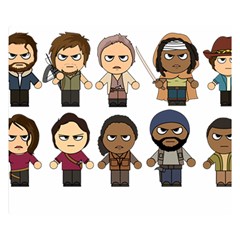 The Walking Dead   Main Characters Chibi   Amc Walking Dead   Manga Dead Double Sided Flano Blanket (Small) 