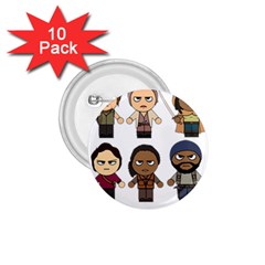 The Walking Dead   Main Characters Chibi   Amc Walking Dead   Manga Dead 1 75  Buttons (10 Pack)